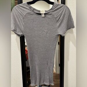 Hanro top, wool and silk blend with Swarovski Crystal buttons on sleeves.